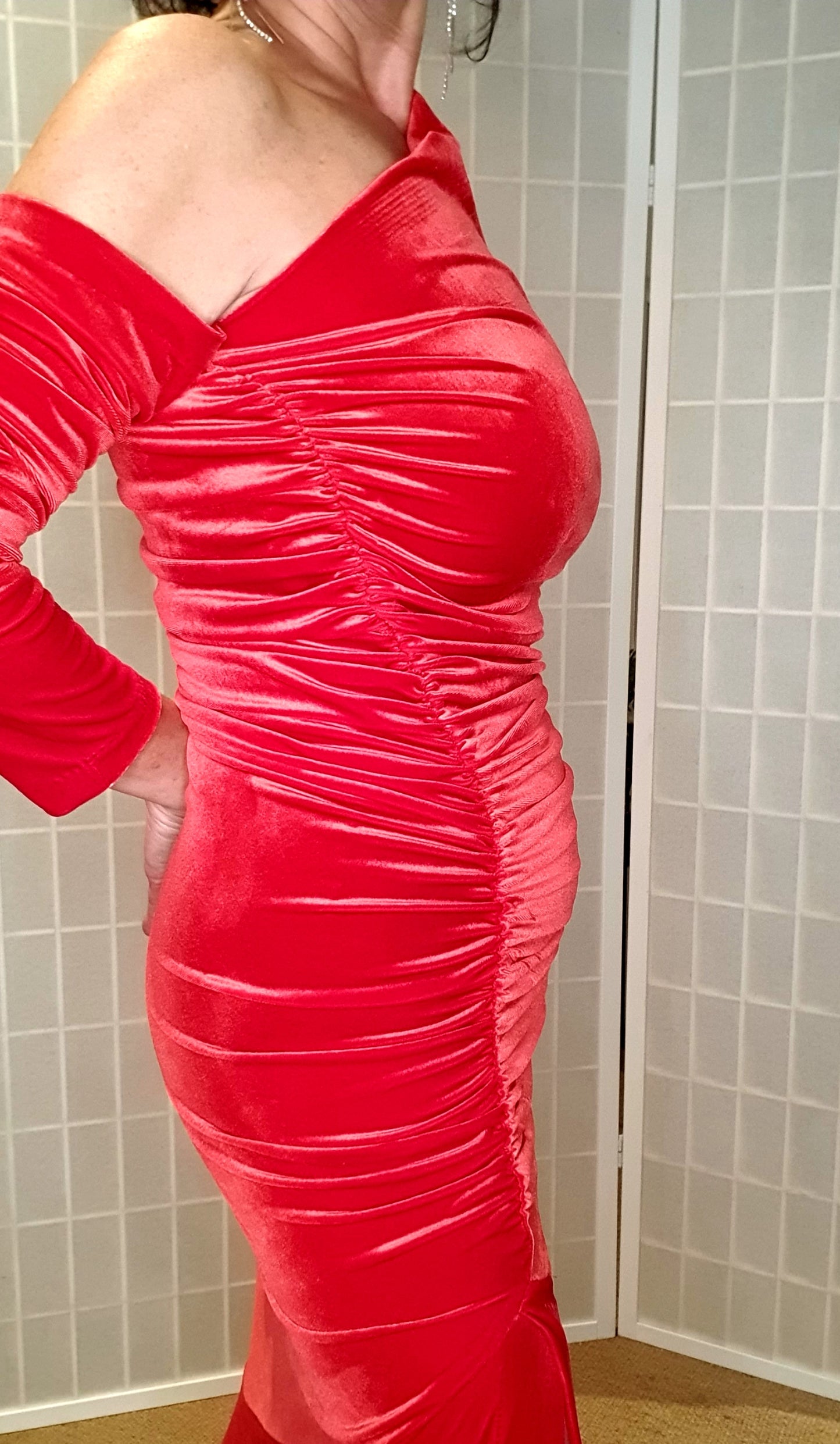 Long Isara dress Red Velvet